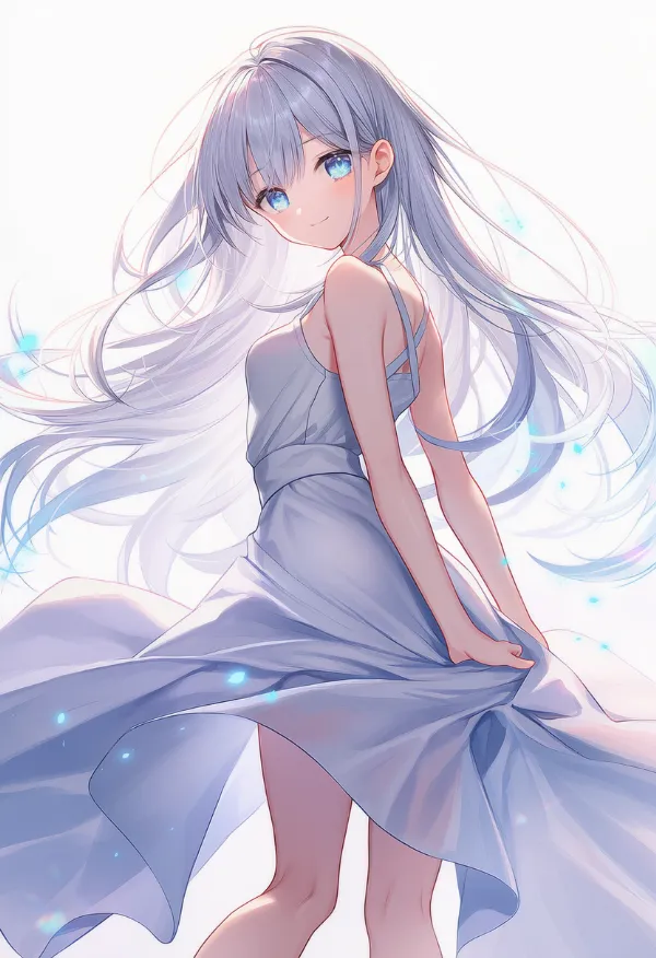 シルバー色のドレスAIイラスト｜色指定プロンプト資料