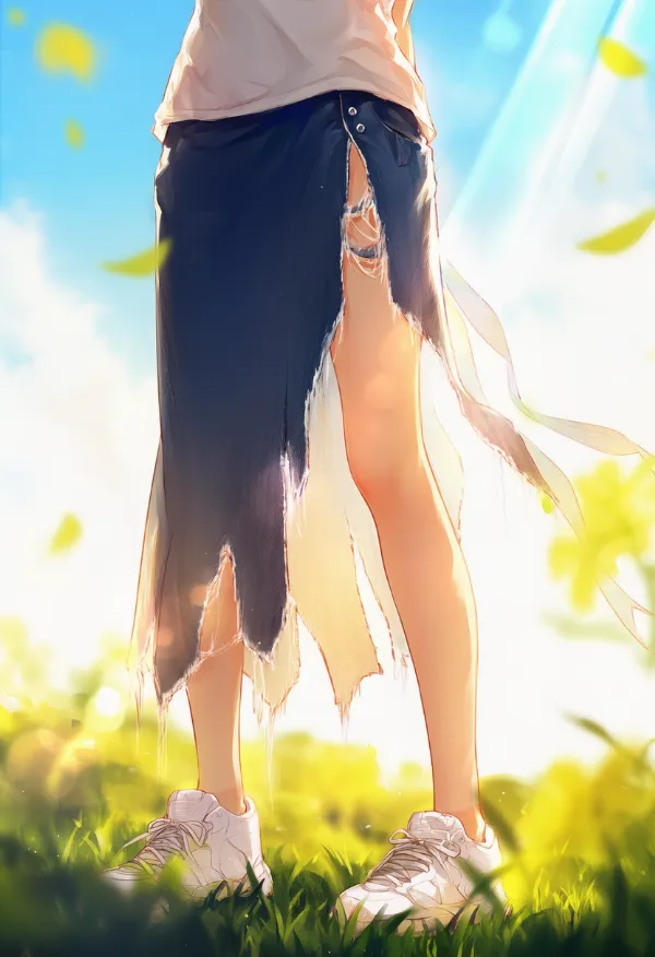 鋭利なもので切り裂かれた服を再現したAIイラストの作例｜プロンプト紹介