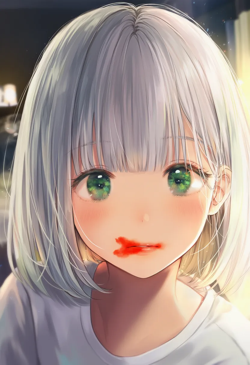 口紅のこすれ汚れを再現したAIイラスト作例|プロンプト紹介