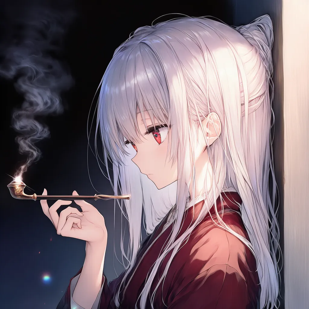 キセルを吸うAIイラスト｜プロンプト紹介