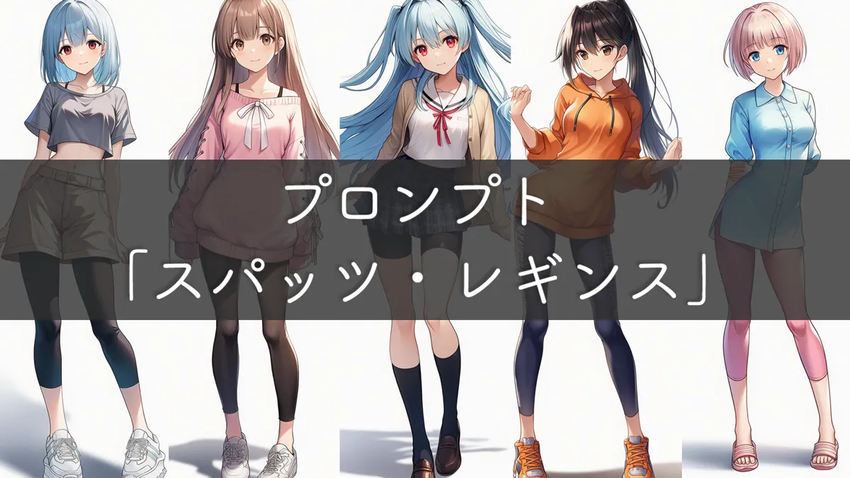 スパッツとレギンスのプロンプトまとめ：丈別の基本とAIイラスト再現コツ
