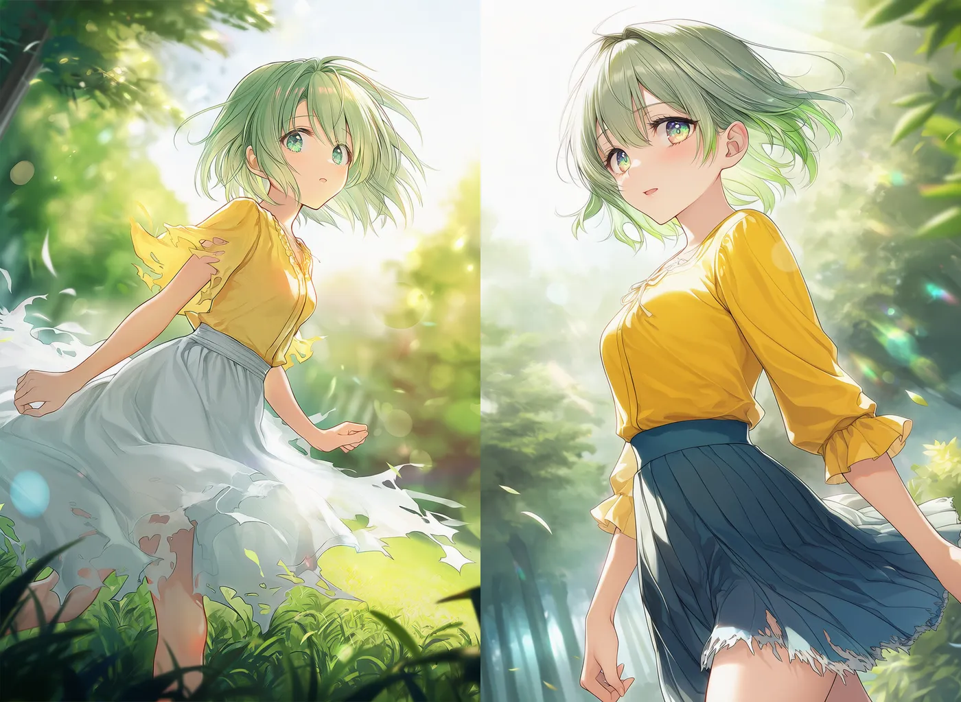 スカートの裾の破れを再現したAIイラスト｜プロンプト紹介