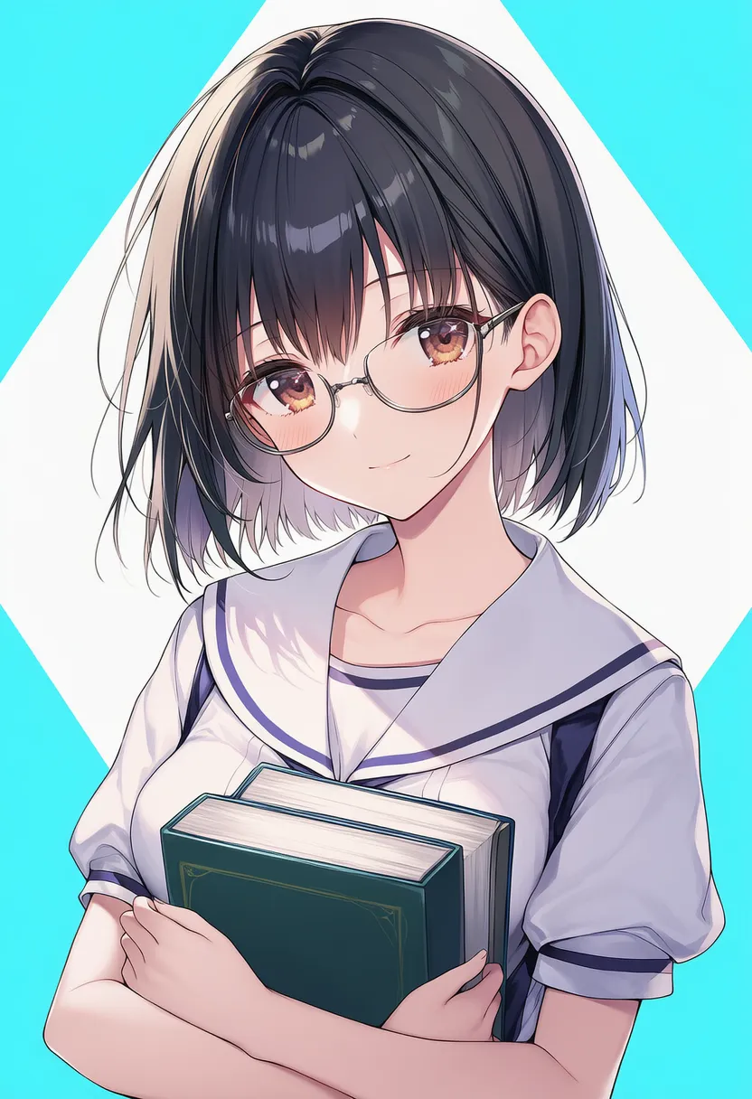ダイヤモンド型のツートンカラー背景のAIイラスト｜プロンプト紹介