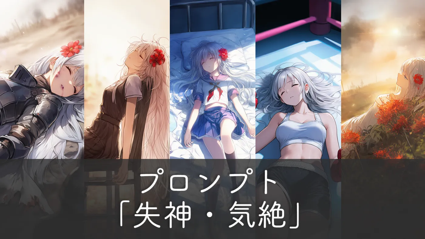 失神・気絶を表現するプロンプトとシチュエーション事例集