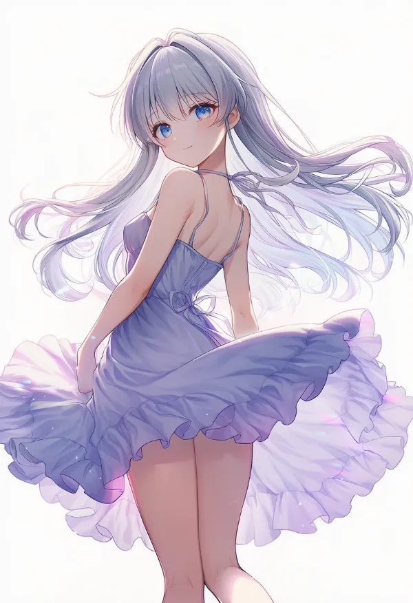 バイオレットのドレスAIイラスト｜色指定プロンプト資料