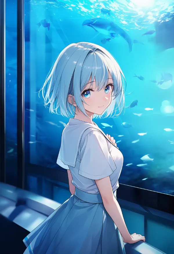 水族館のプロンプト紹介|建築物のAI作例イラスト