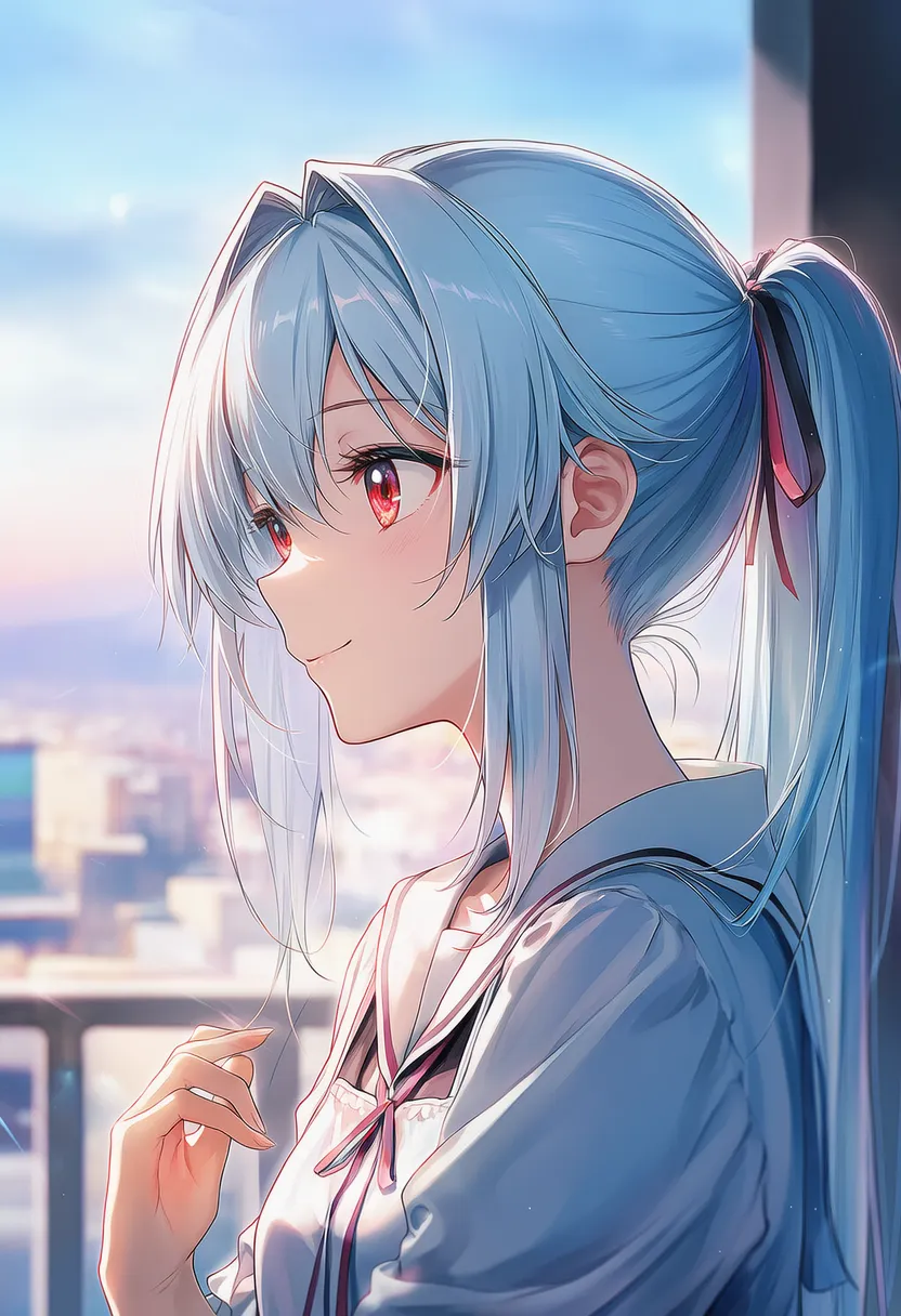 バルコニー・テラスにある家具のAIイラスト｜プロンプト紹介