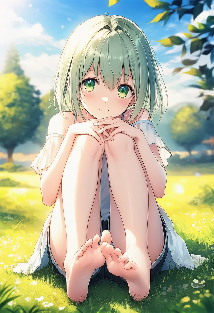 足の裏を画面内に入れたAIイラスト|プロンプト紹介