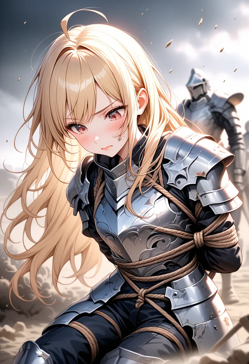 Stable Diffusionで生成した拘束された女性騎士を再現したAIイラスト｜プロンプト紹介