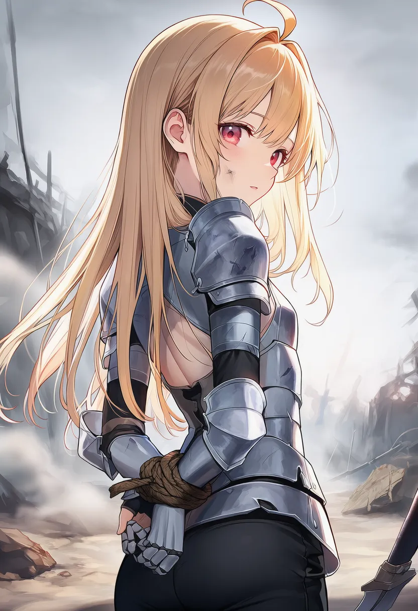 腕を縄で後ろから縛られた状態を再現したAIイラスト｜プロンプト紹介