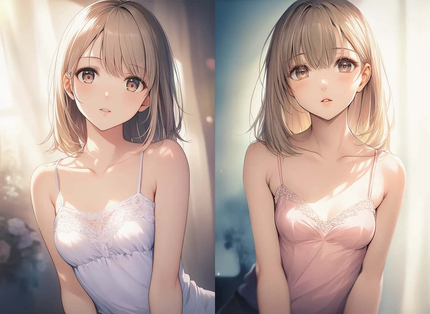 インナー系キャミソールを着た女性のAIイラスト|プロンプト紹介