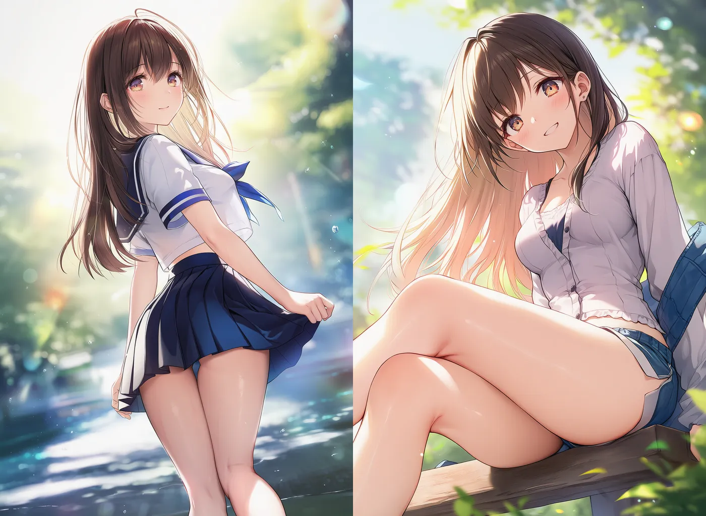うらもも(太ももの裏)を再現したAIイラストの作例-1|プロンプト紹介