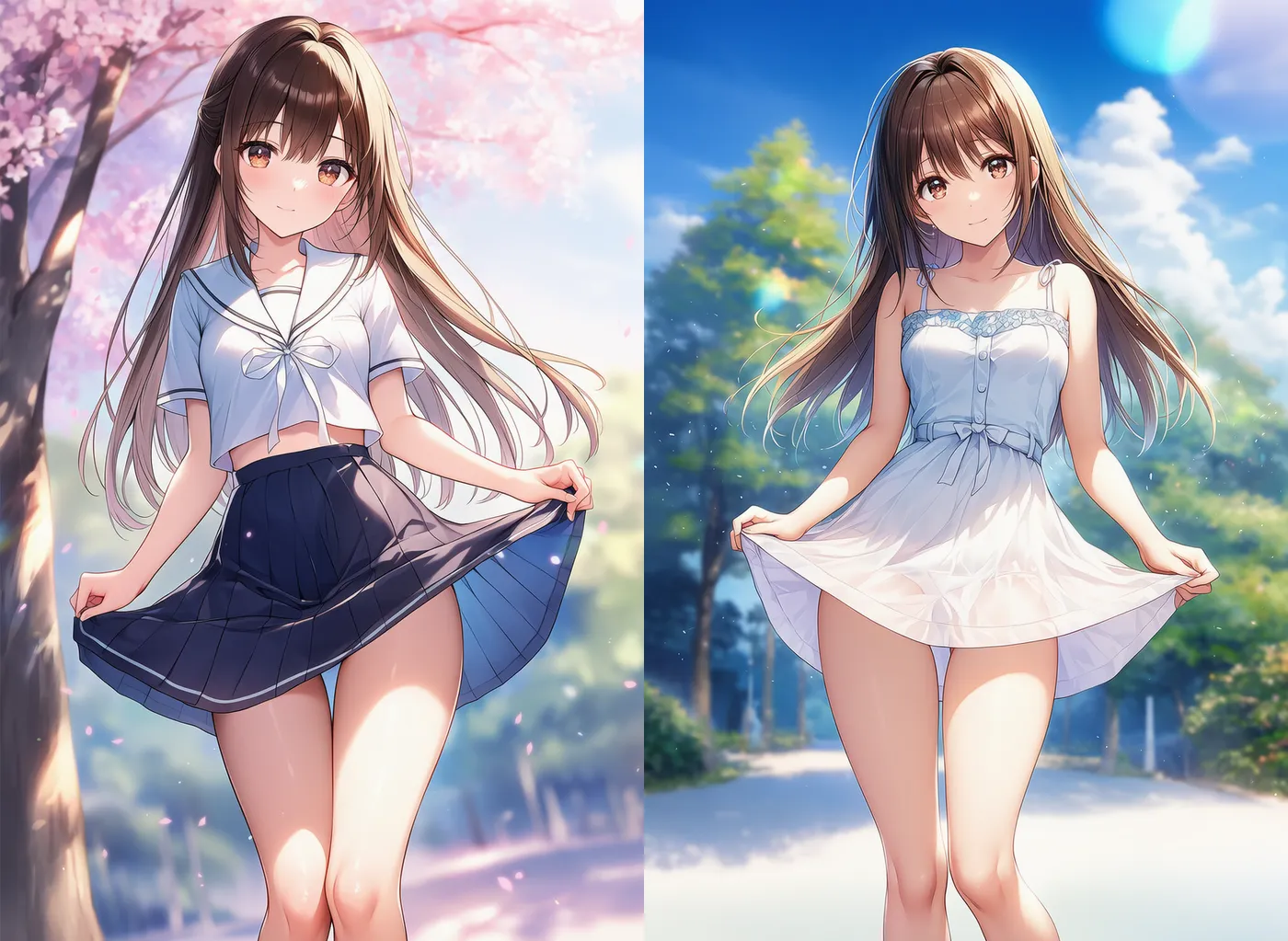 thigh gapを再現したAIイラスト作例|プロンプト紹介