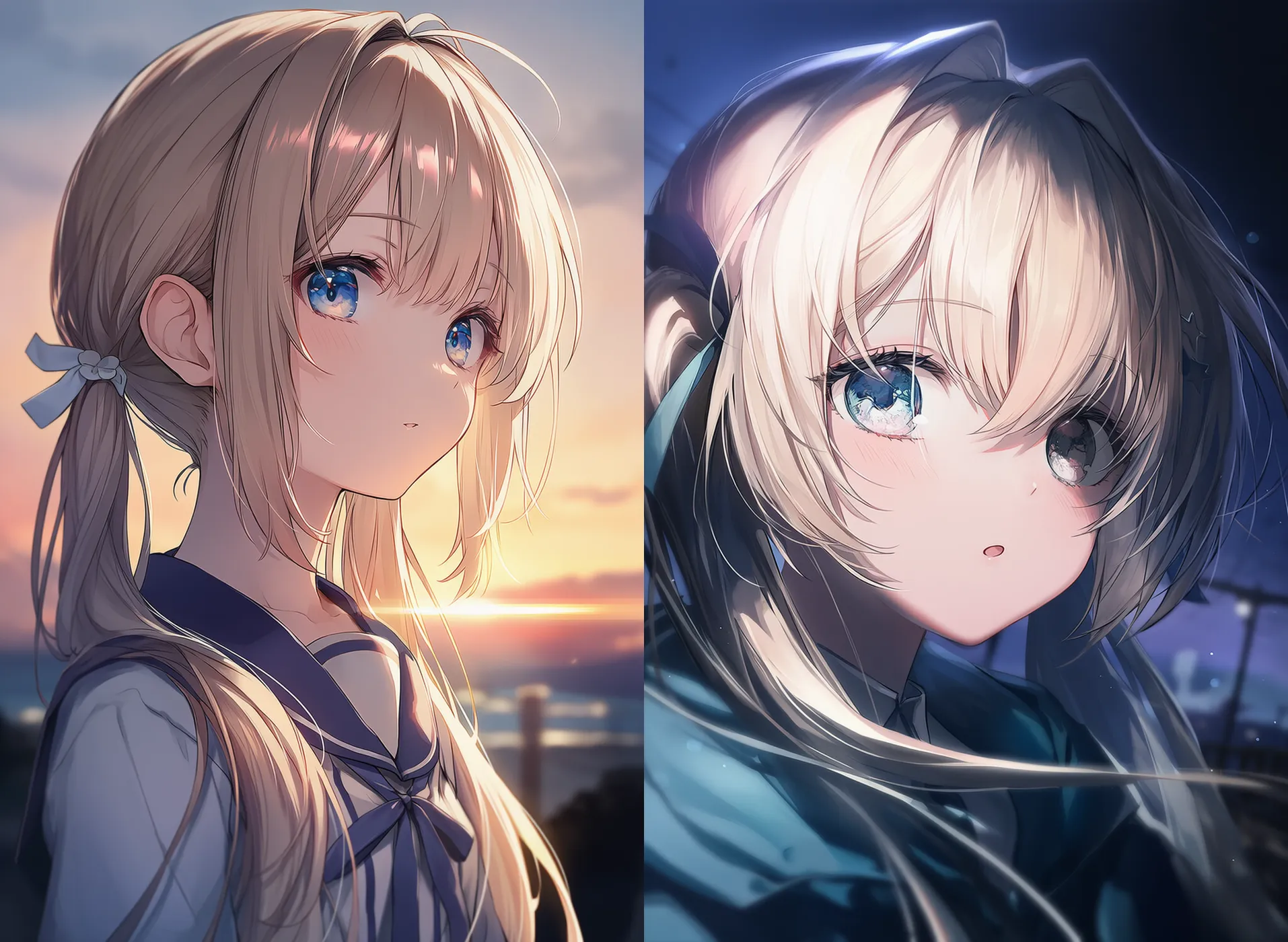 ドラマチックな影で演出された美少女AIイラストの作例|プロンプト紹介