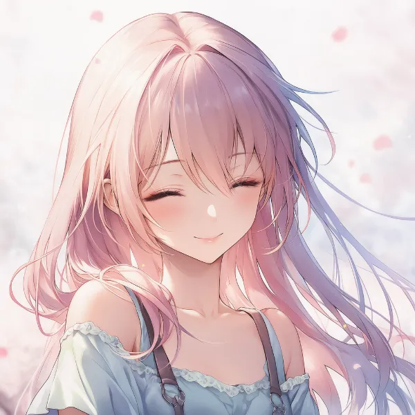 目を閉じて笑う表情|表情プロンプト