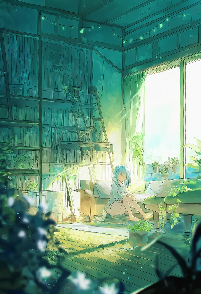 green tone - 家具の雰囲気を変えるプロンプト紹介AIイラスト