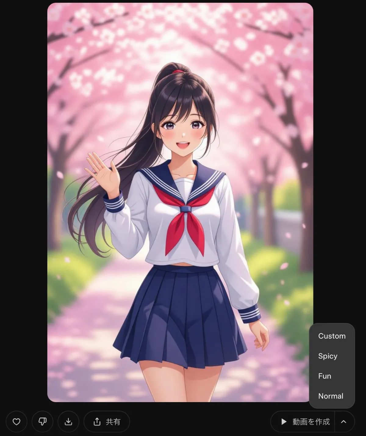 Grok Imagineによる動画生成の方法を説明するための資料画像
