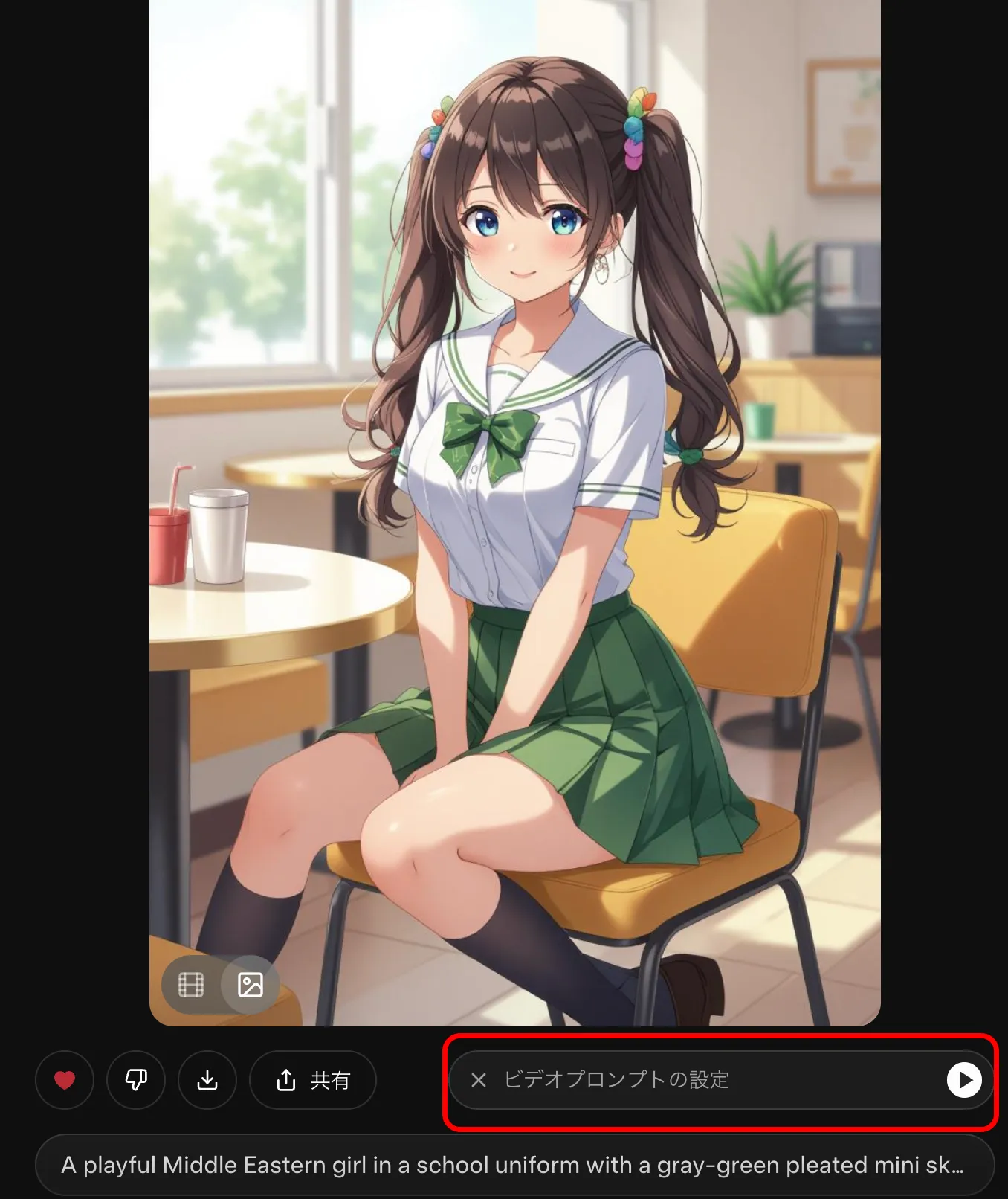 Grok ImagineのCustomモードの説明のための画面資料
