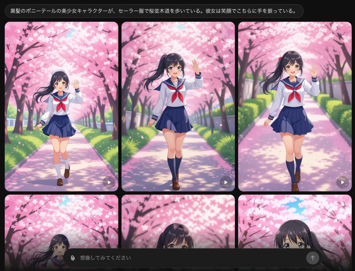 Grok Imagineによる画像生成結果の資料画像