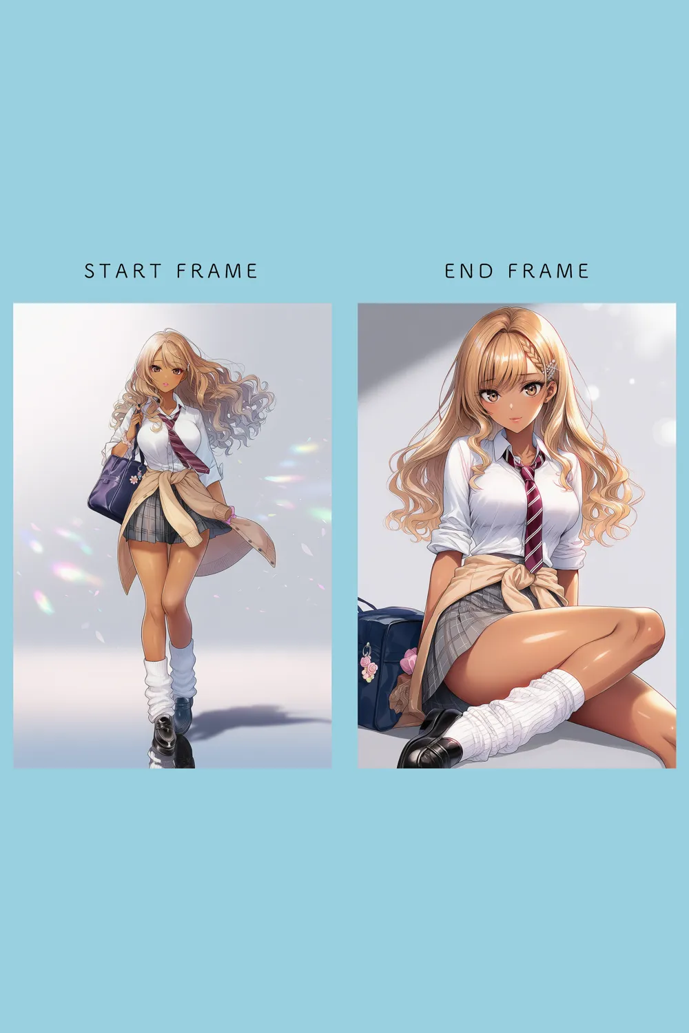 Grok ImagineでSTART/ENDフレームを再現するためのリファレンス画像