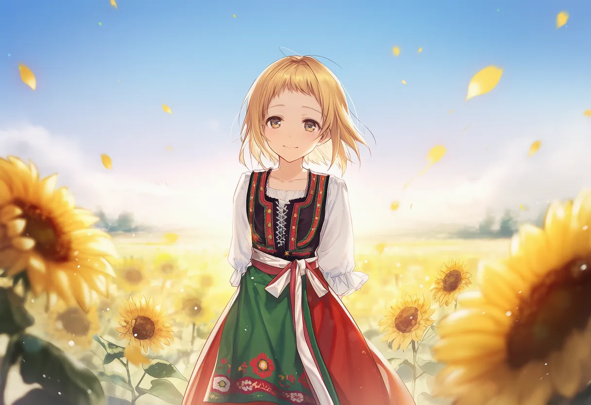 水平アングルのAIイラスト|カメラアングルプロンプト紹介