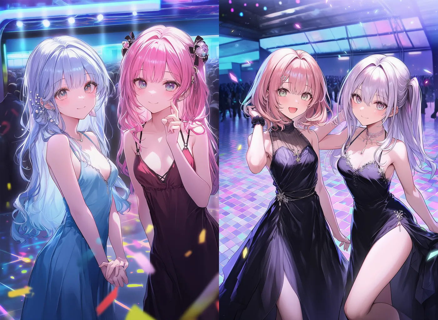 ダンスフロア(ナイトクラブ)のAIイラスト作例|プロンプト