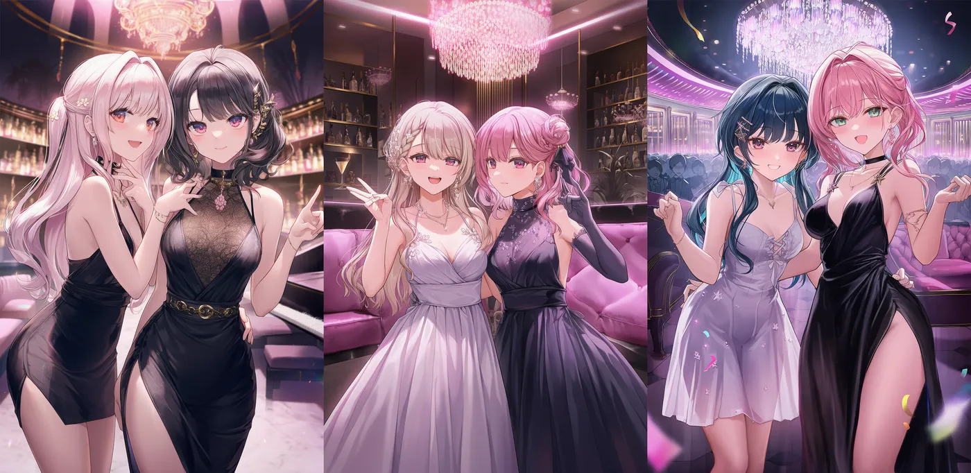 高級感あるラグジュアリーナイトクラブのAIイラスト|プロンプト紹介