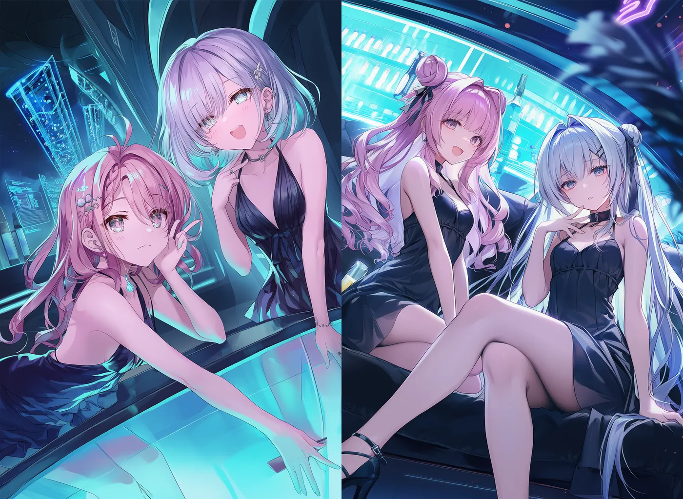 近未来風ナイトクラブのAIイラスト|プロンプト紹介