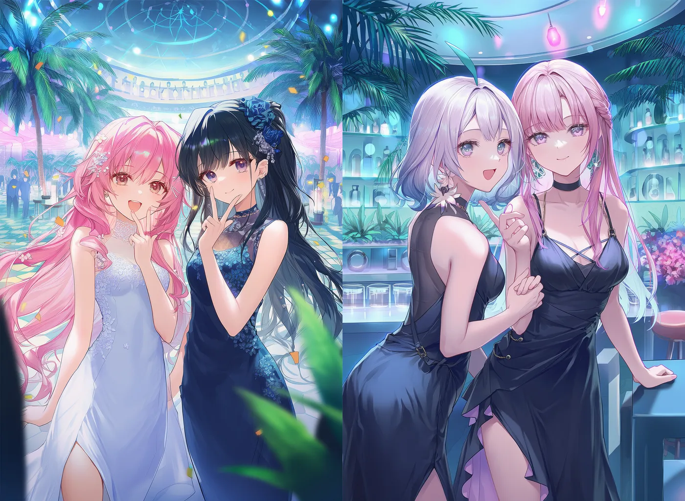 南国風トロピカルナイトクラブのAIイラスト|プロンプト紹介