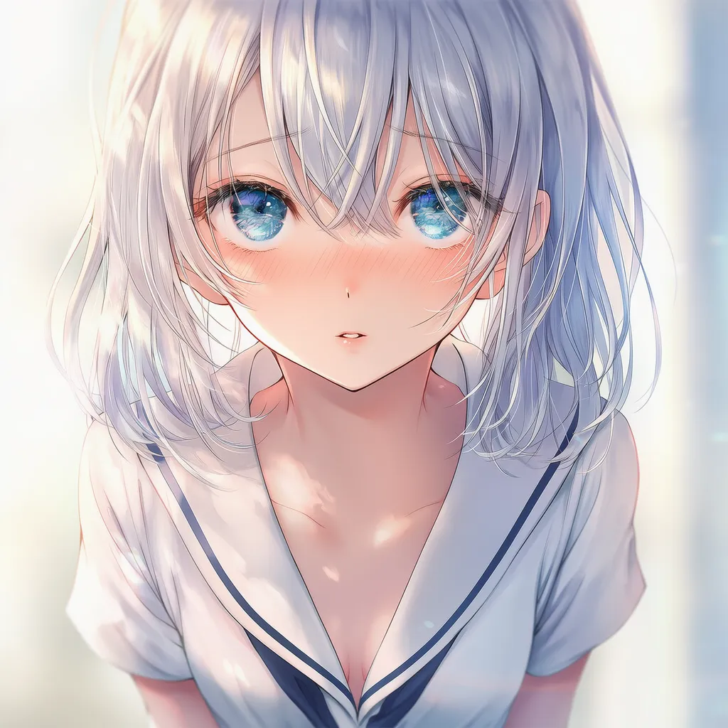 じっとみつめる仕草を再現したAIイラスト|プロンプト紹介