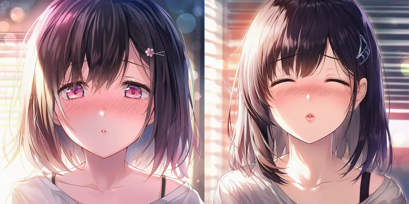 キス待ちの顔を再現したAIイラスト｜プロンプト紹介
