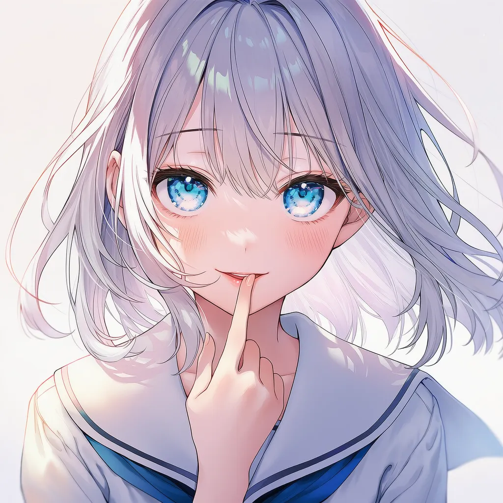 唇を引っ張る様子を再現したAIイラスト|プロンプト紹介