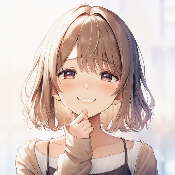 こらえた笑い|表情プロンプト