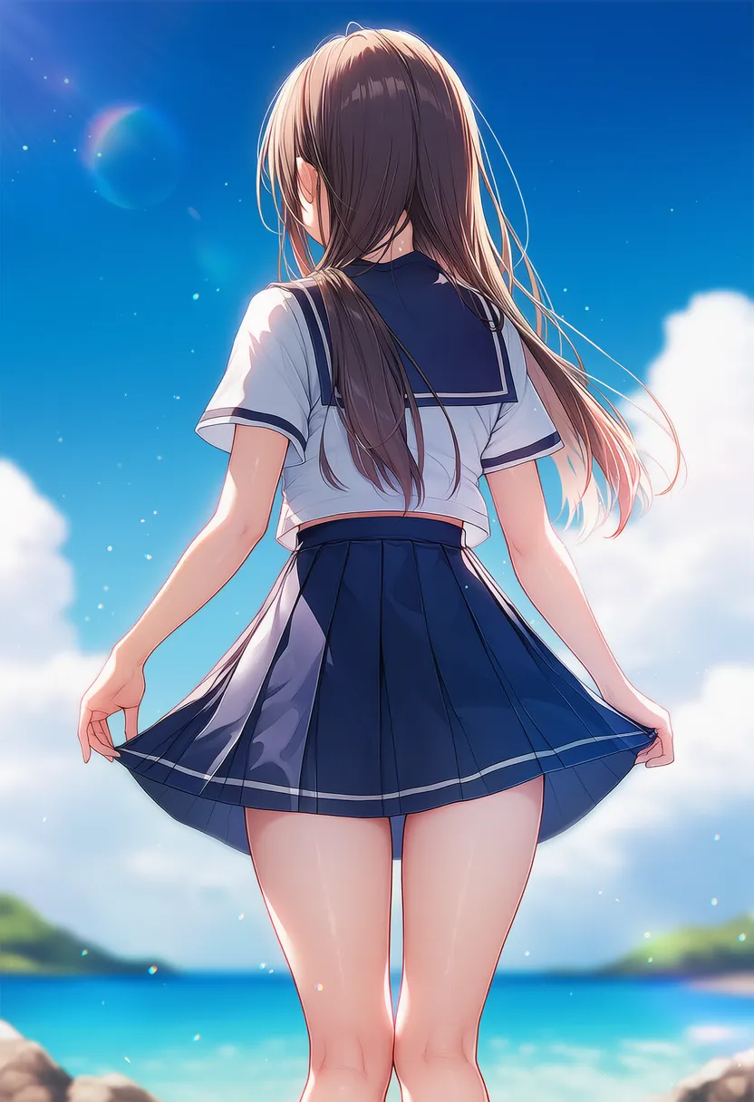 thigh gapを後ろ姿から再現したAIイラスト作例