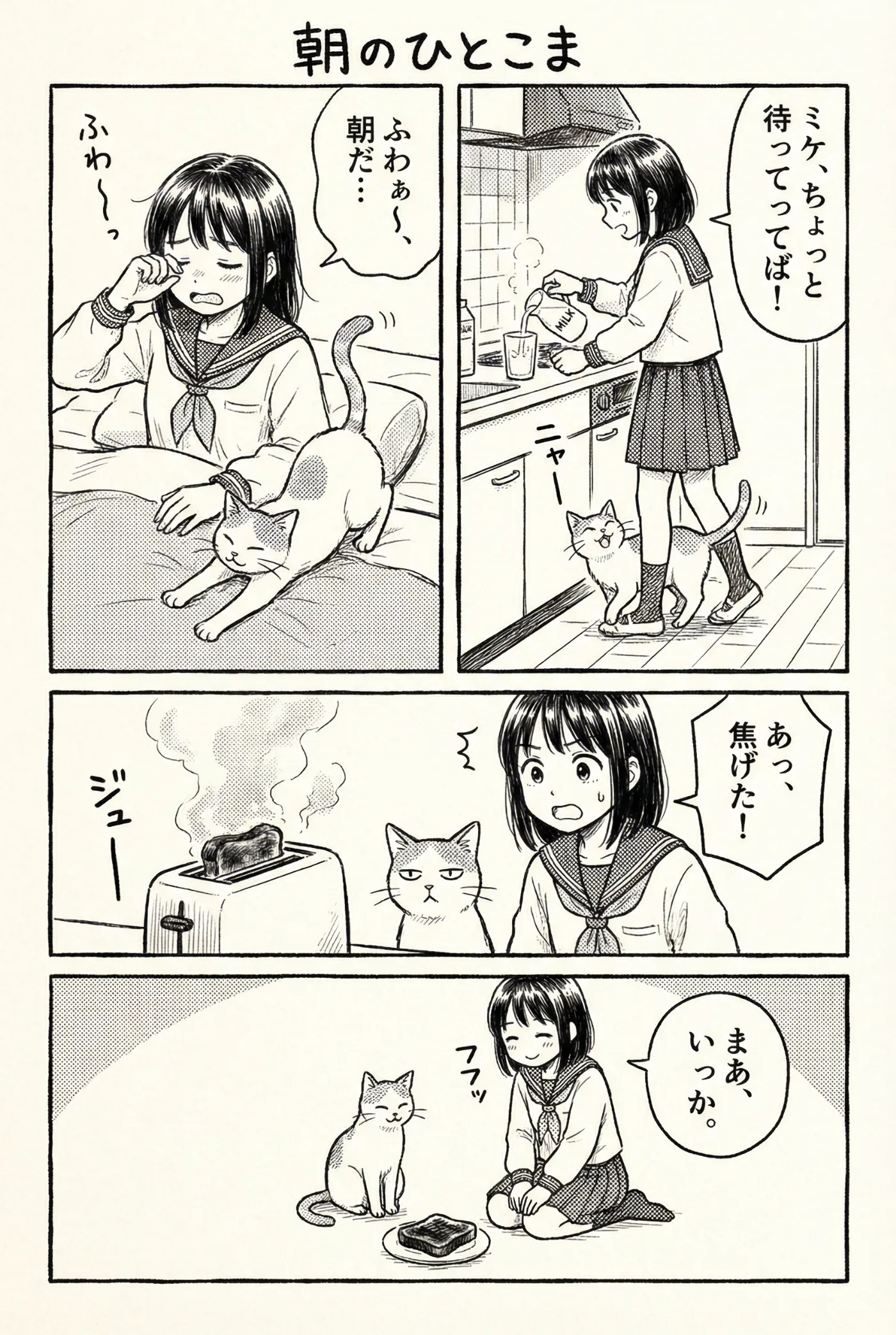 Nano Banana Proで作成したAI漫画（モノクロ作例）-1