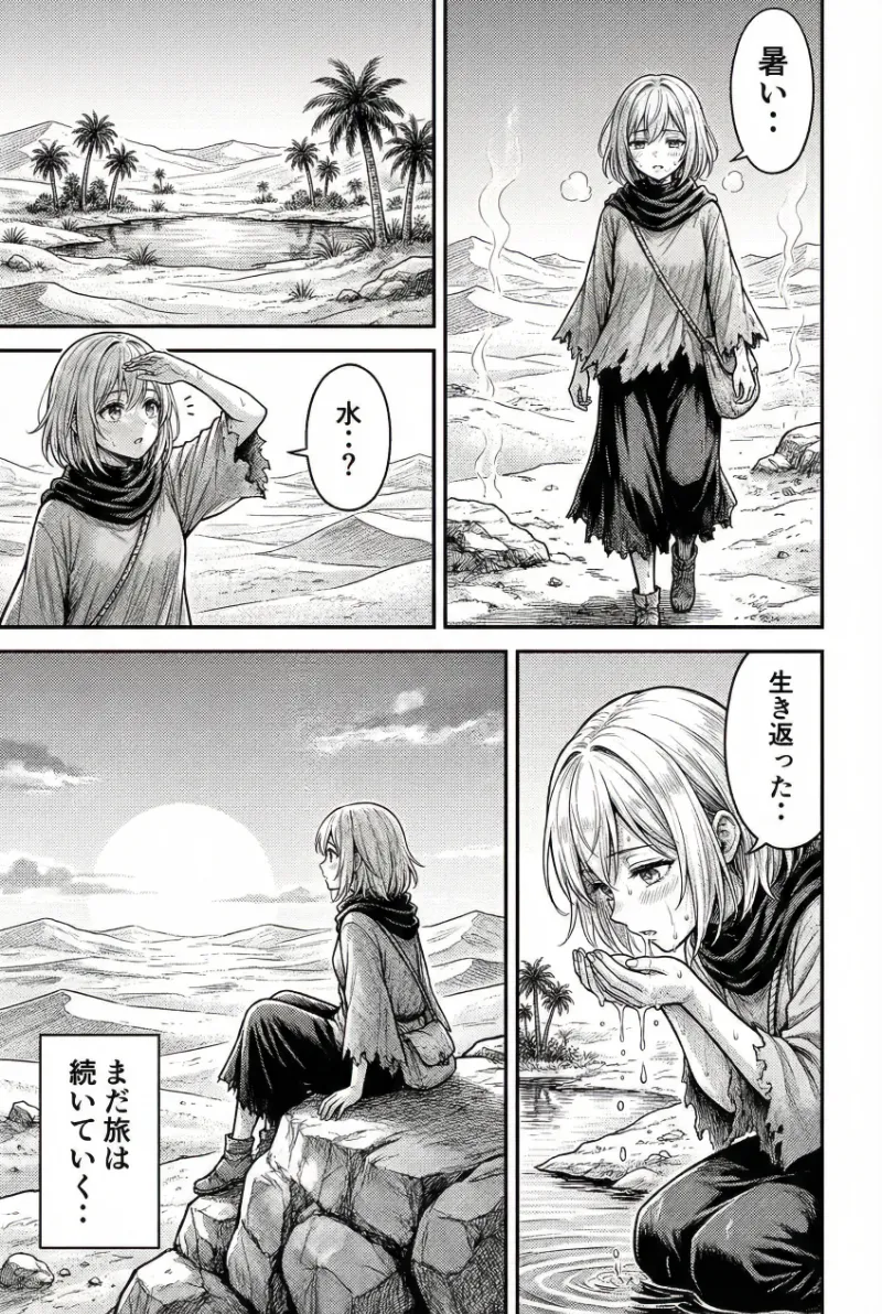 Nano Banana Proで作成したAI漫画（モノクロ作例）-4