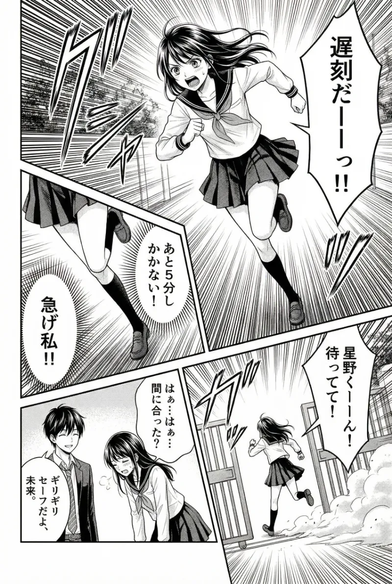 スピード線＋斜めコマ｜AI漫画の演出テクニックのプロンプト紹介