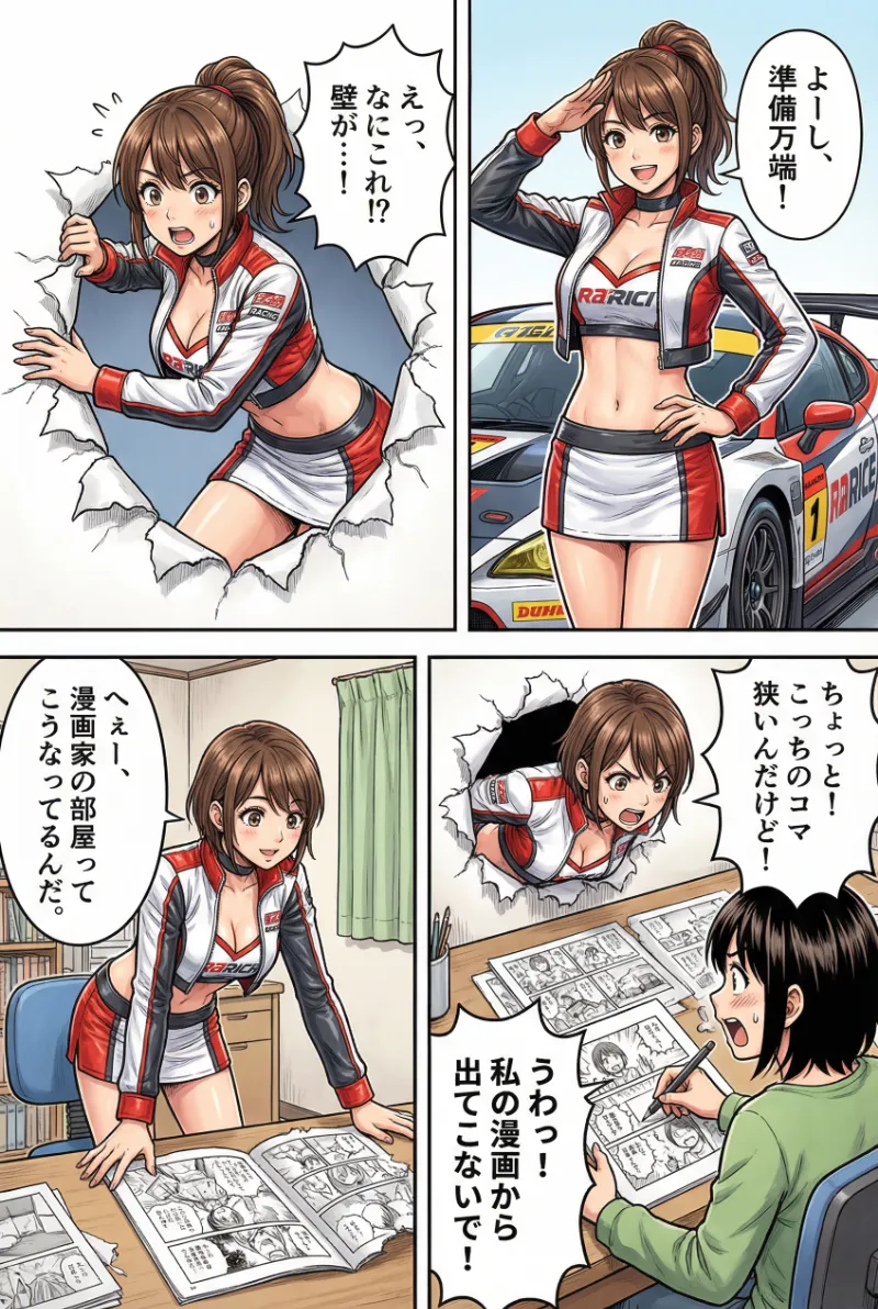 第四の壁破り（キャラが漫画のコマ自体を破って隣のコマに移動する）｜AI漫画の演出テクニックのプロンプト紹介