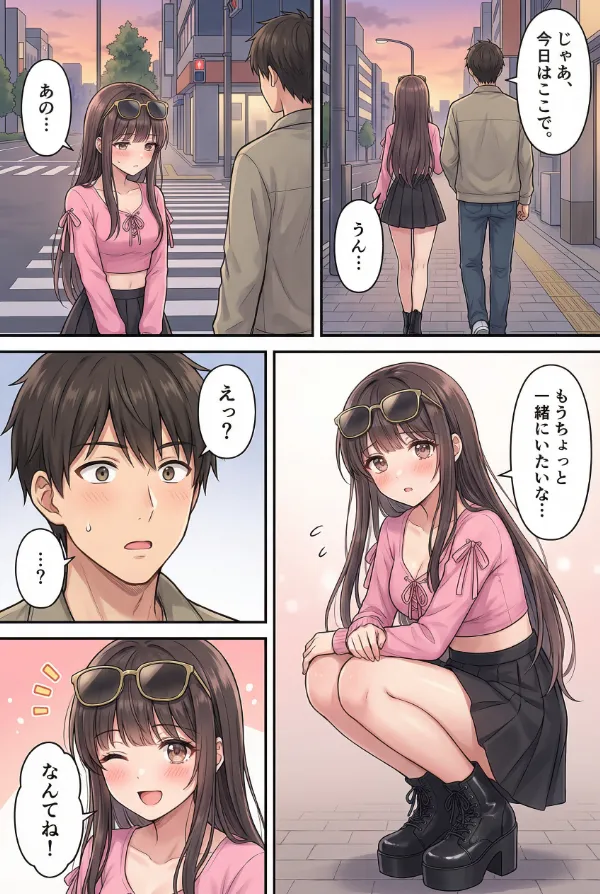 帰り道「もうちょっと一緒にいたいな…」と小声｜AI漫画の定番ネタ