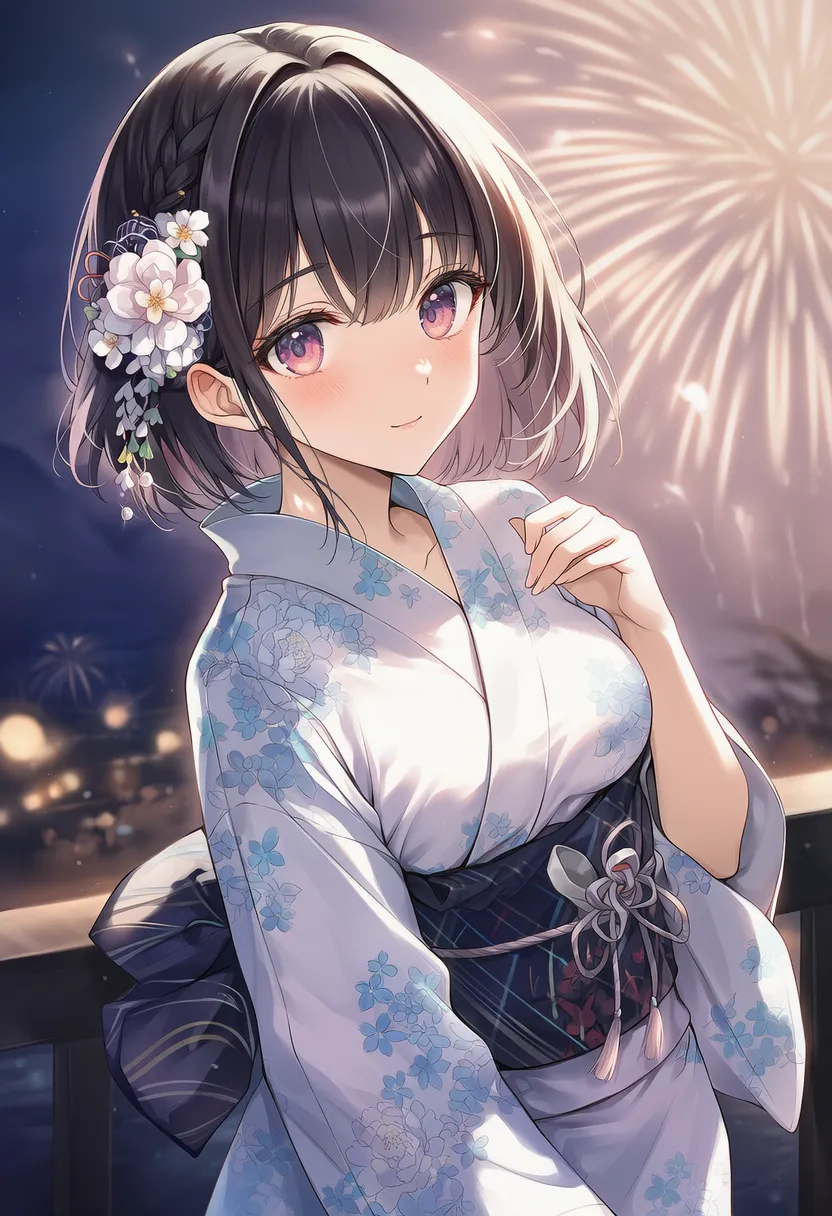 花火大会のシチュエーション再現のためのプロンプト|AIイラスト