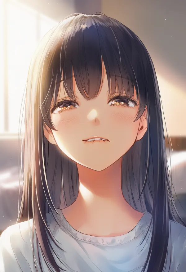 下唇を噛むAIイラスト作例|プロンプト紹介