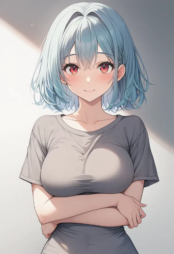 胸を抱える（breast hold）ポーズのプロンプト紹介｜AIイラスト