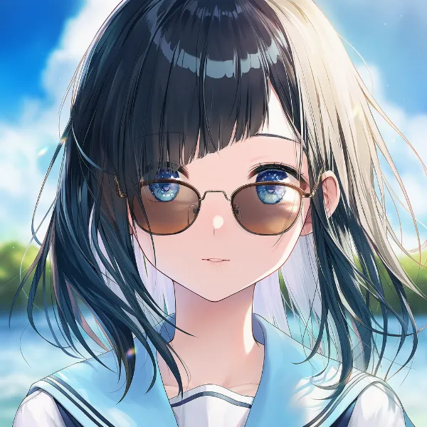 茶色のレンズのメガネのAIイラスト｜プロンプト紹介