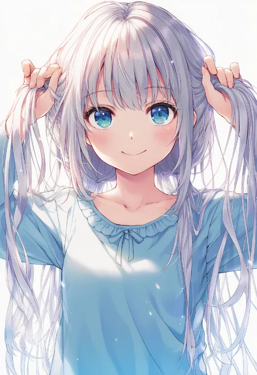 手でツインテ|手のポーズのプロンプト