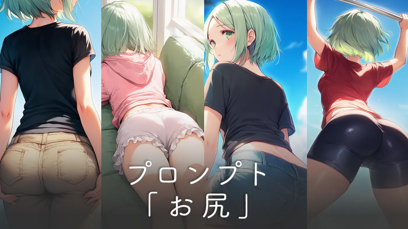 お尻に関するプロンプト集（サイズとポーズとアングル）