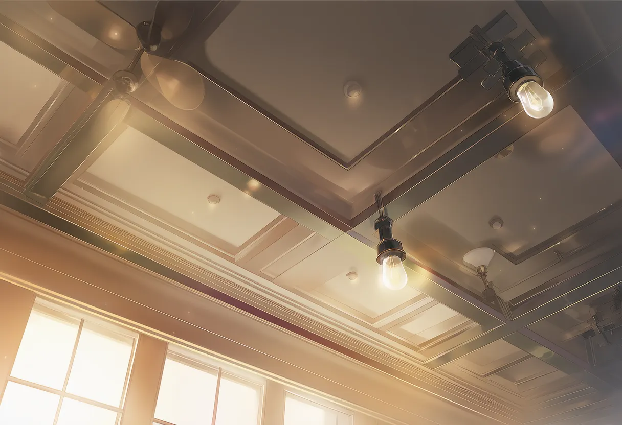 カフェの天井のプロンプト|AIイラスト