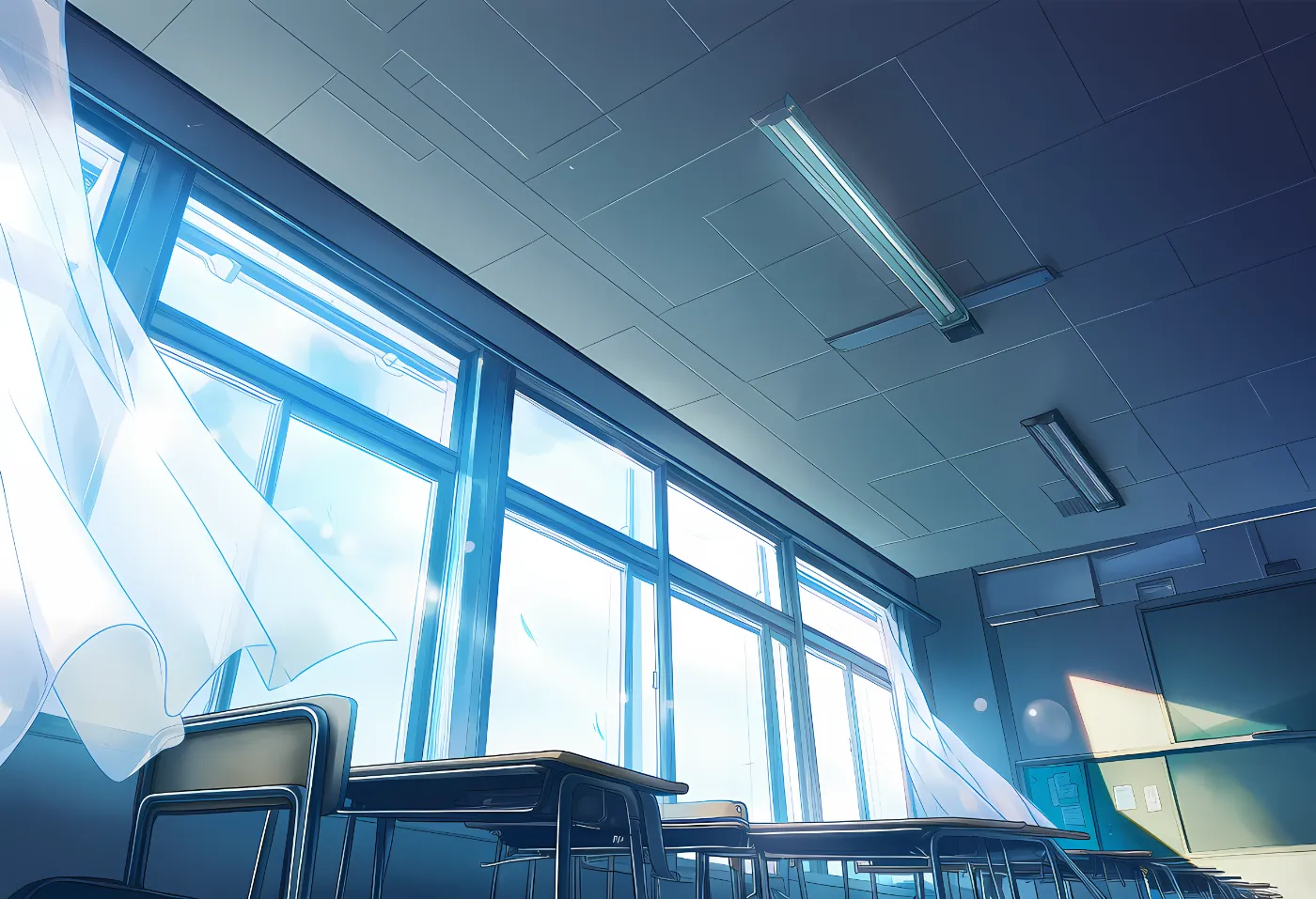 教室の天井のAIイラスト|プロンプト紹介
