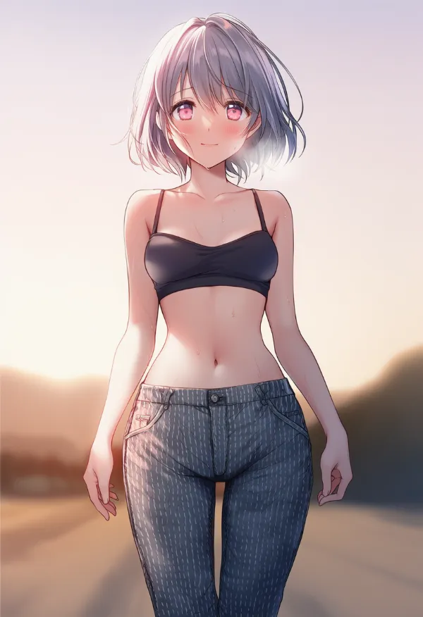 コーデュロイパンツを履いた美少女AIイラスト|プロンプト紹介