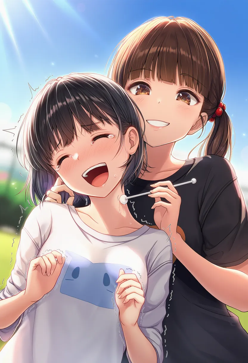 綿棒でキャラクターをくすぐるAIイラスト|プロンプト紹介