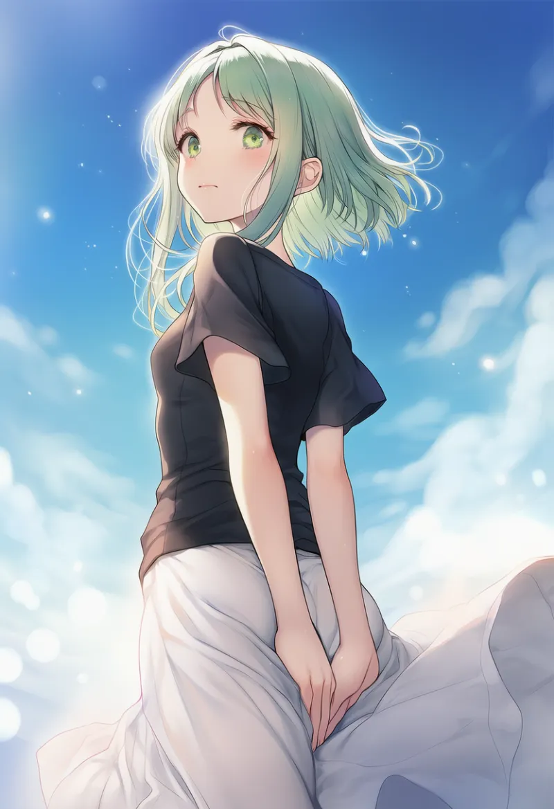 お尻を隠す状態を再現したAIイラスト｜プロンプト紹介